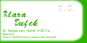 klara dufek business card